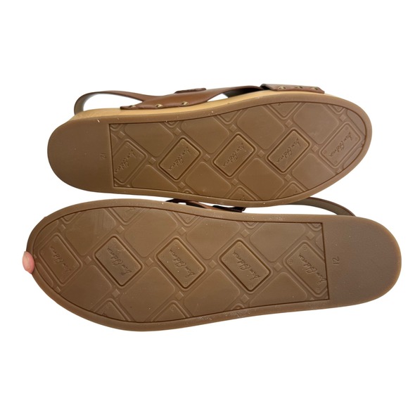 Sam Edelman Bentlee Saddle Brown Leather Cross Strap Platform Wedge Sandals - 12 - Picture 6 of 6